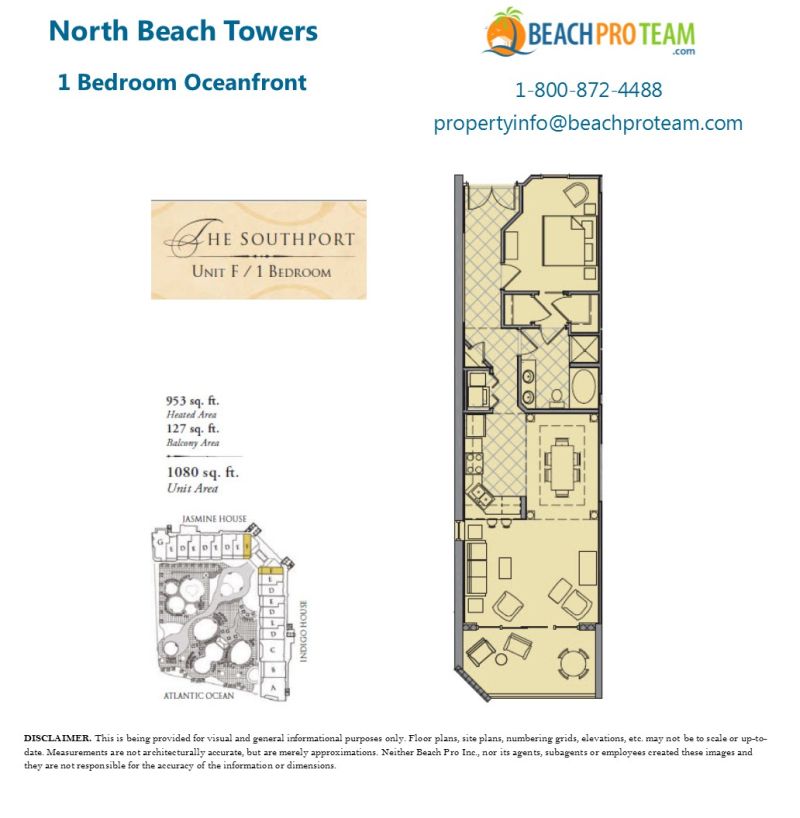 North Beach Towers Floor Plan - The Southport 1 Bedroom Oceanfront